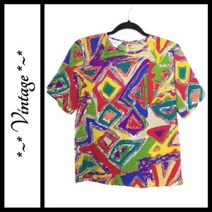 Vintage 80s/90s Bold block color tee